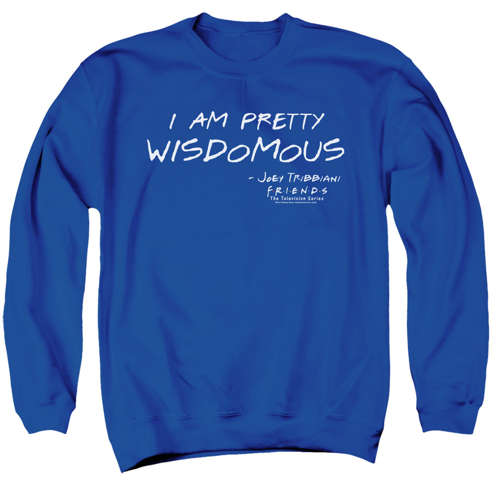 AN OFFCIALLY LICENSED FRIENDS WISDOMOUS ADULT UNISEX CREWNECK SWEATSHIRT ROYAL