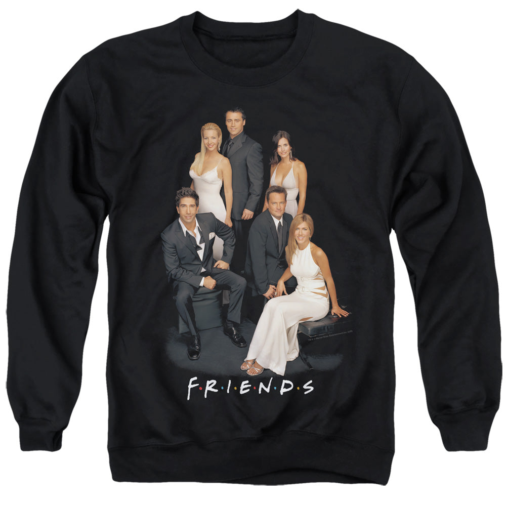 AN OFFCIALLY LICENSED FRIENDS CLASSY ADULT UNISEX CREWNECK SWEATSHIRT BLACK