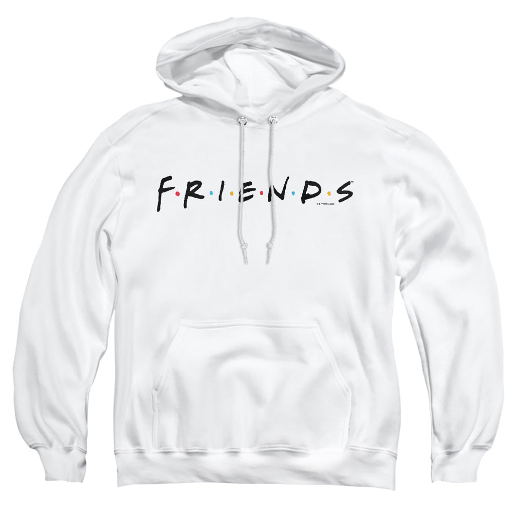 AN OFFCIALLY LICENSED FRIENDS LOGO ADULT UNISEX PULLOVER HOODIE WHITE