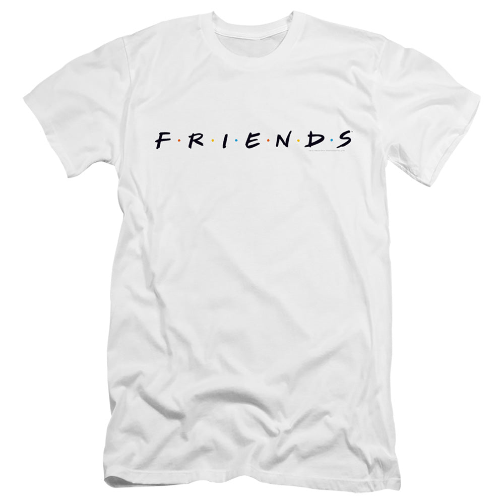 AN OFFCIALLY LICENSED FRIENDS LOGO MEN'S PREMIUM SLIM FIT T-SHIRT WHITE