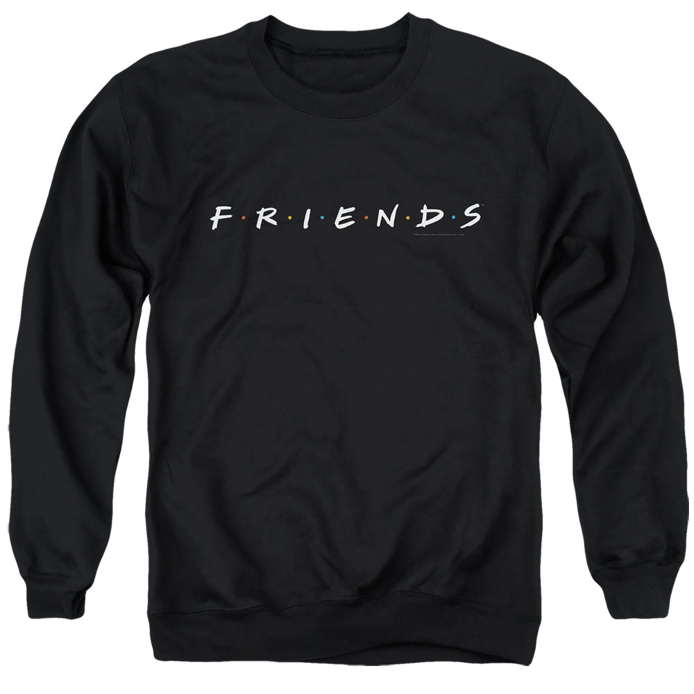 AN OFFCIALLY LICENSED FRIENDS LOGO ADULT UNISEX CREWNECK SWEATSHIRT BLACK