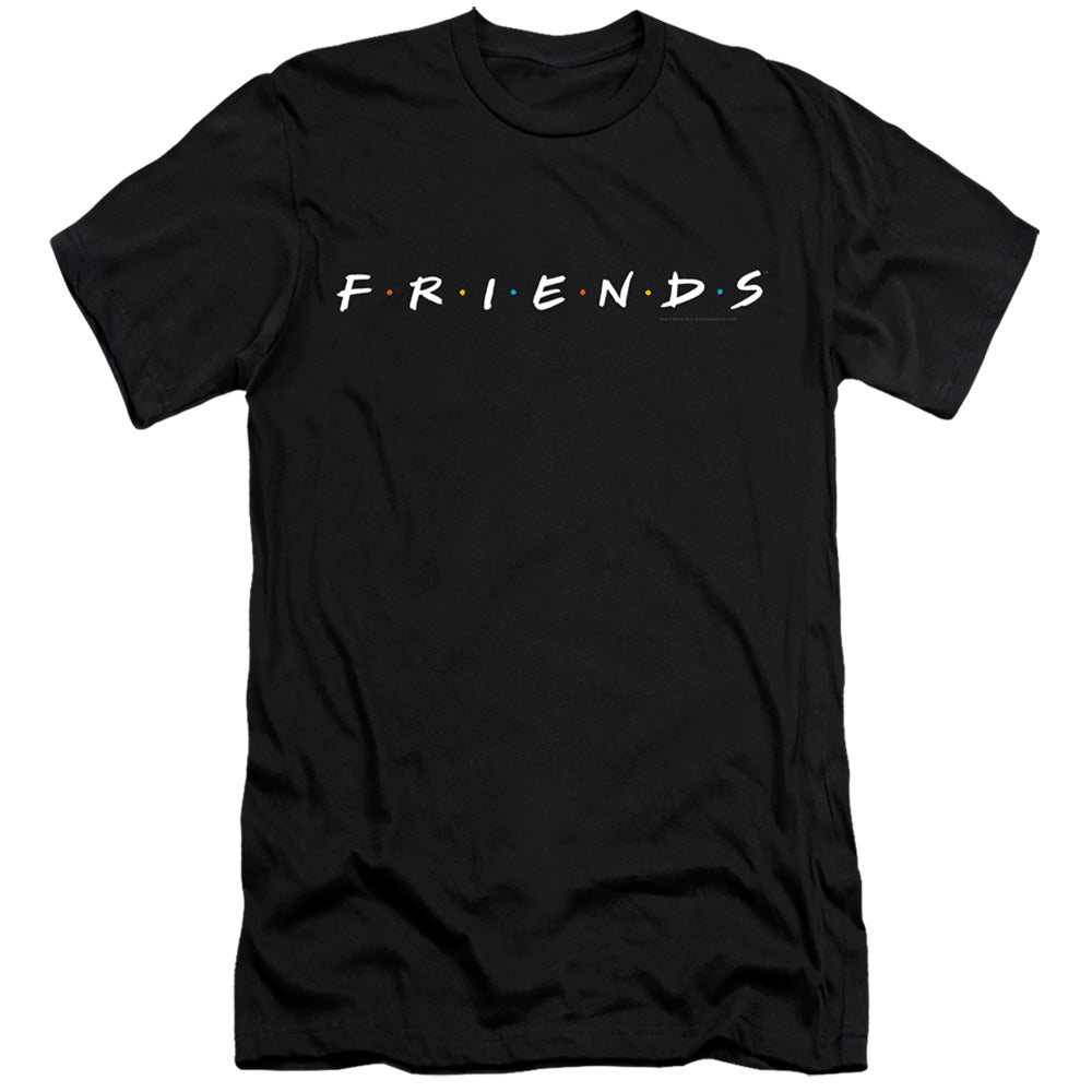 AN OFFCIALLY LICENSED FRIENDS LOGO MEN'S PREMIUM SLIM FIT T-SHIRT BLACK