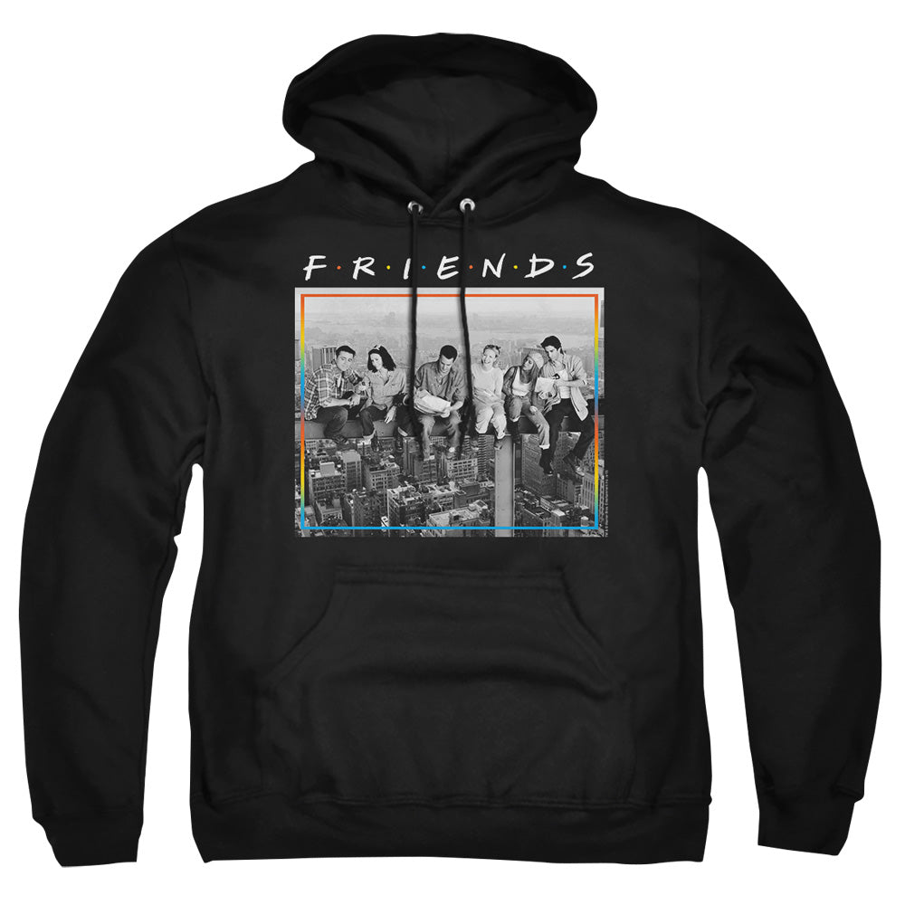 AN OFFCIALLY LICENSED FRIENDS LUNCH BREAK ADULT UNISEX PULLOVER HOODIE BLACK