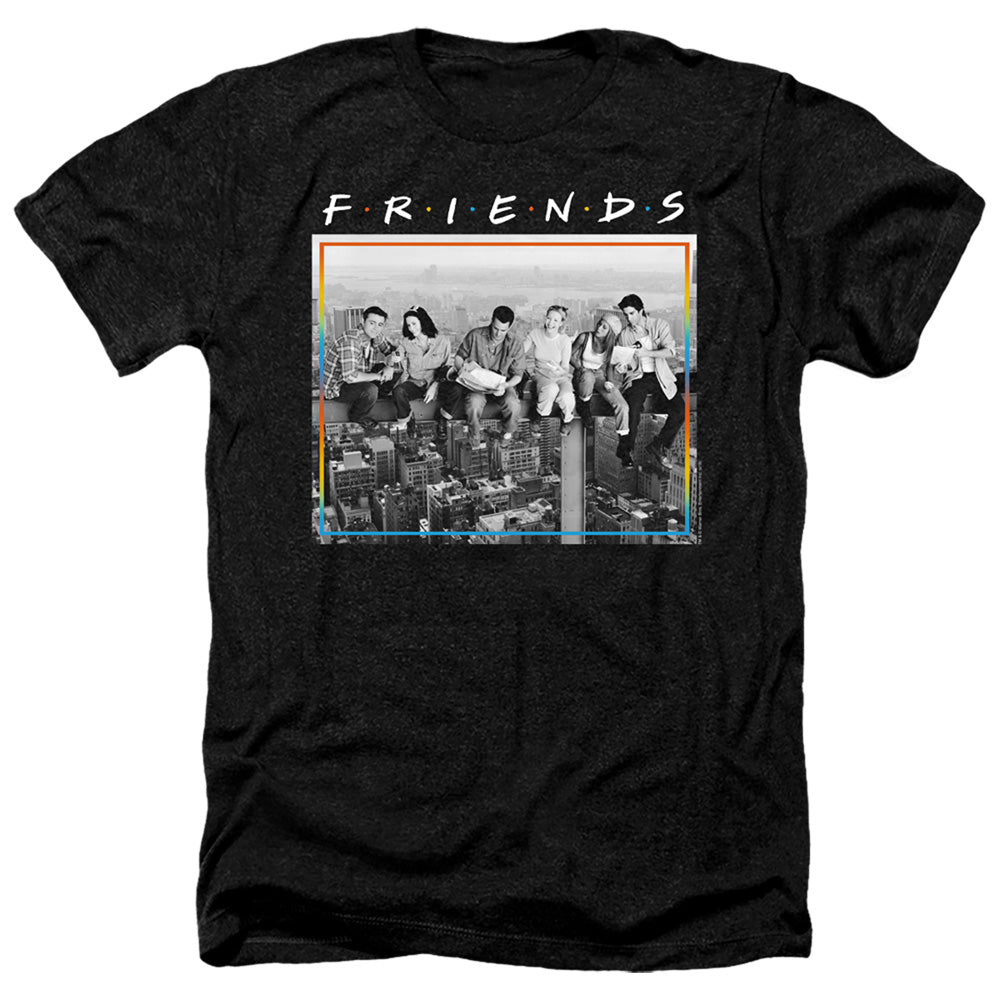 AN OFFCIALLY LICENSED FRIENDS LUNCH BREAK MEN'S HEATHER T-SHIRT CHARCOAL