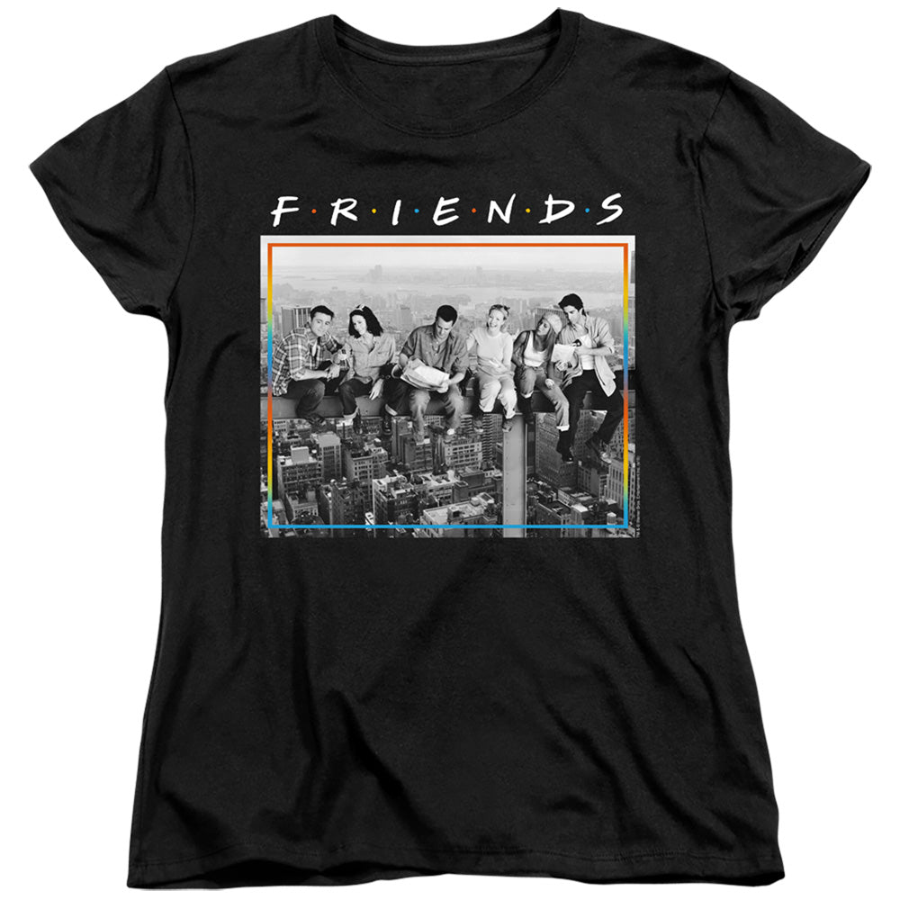 AN OFFCIALLY LICENSED FRIENDS LUNCH BREAK WOMEN'S REGULAR FIT T-SHIRT BLACK