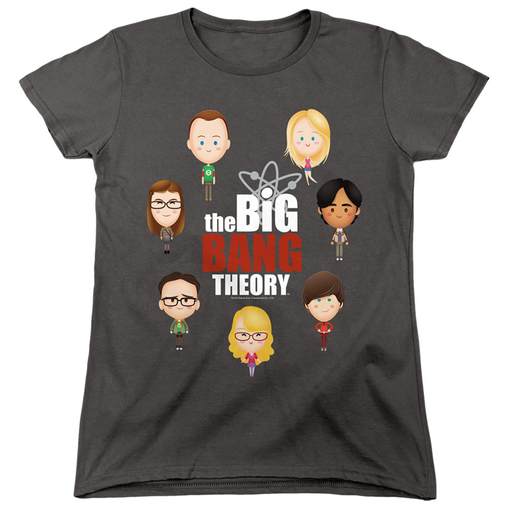AN OFFCIALLY LICENSED BIG BANG THEORY EMOJIS WOMEN'S REGULAR FIT T-SHIRT CHARCOAL