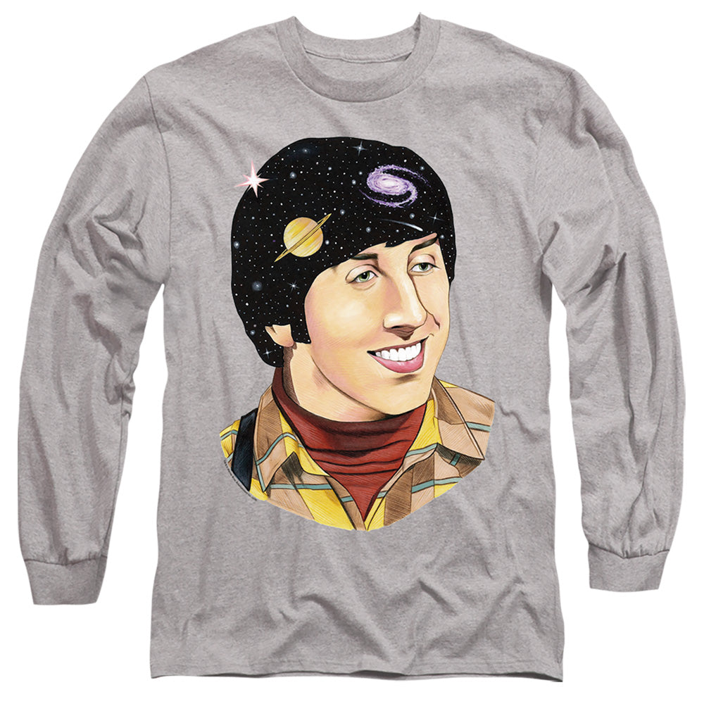 AN OFFCIALLY LICENSED BIG BANG THEORY HOWARD SPACE MEN'S LONG SLEEVE T-SHIRT ATHLETIC HEATHER