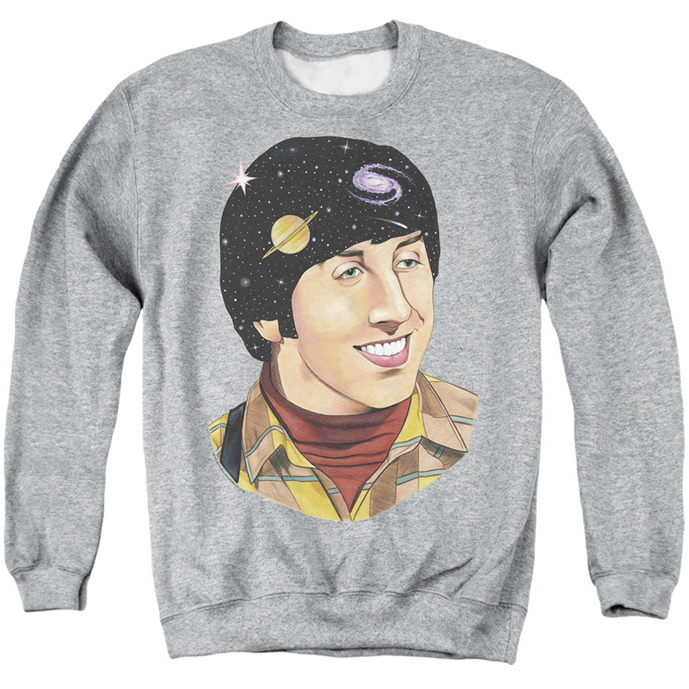AN OFFCIALLY LICENSED BIG BANG THEORY HOWARD SPACE ADULT UNISEX CREWNECK SWEATSHIRT ATHLETIC HEATHER