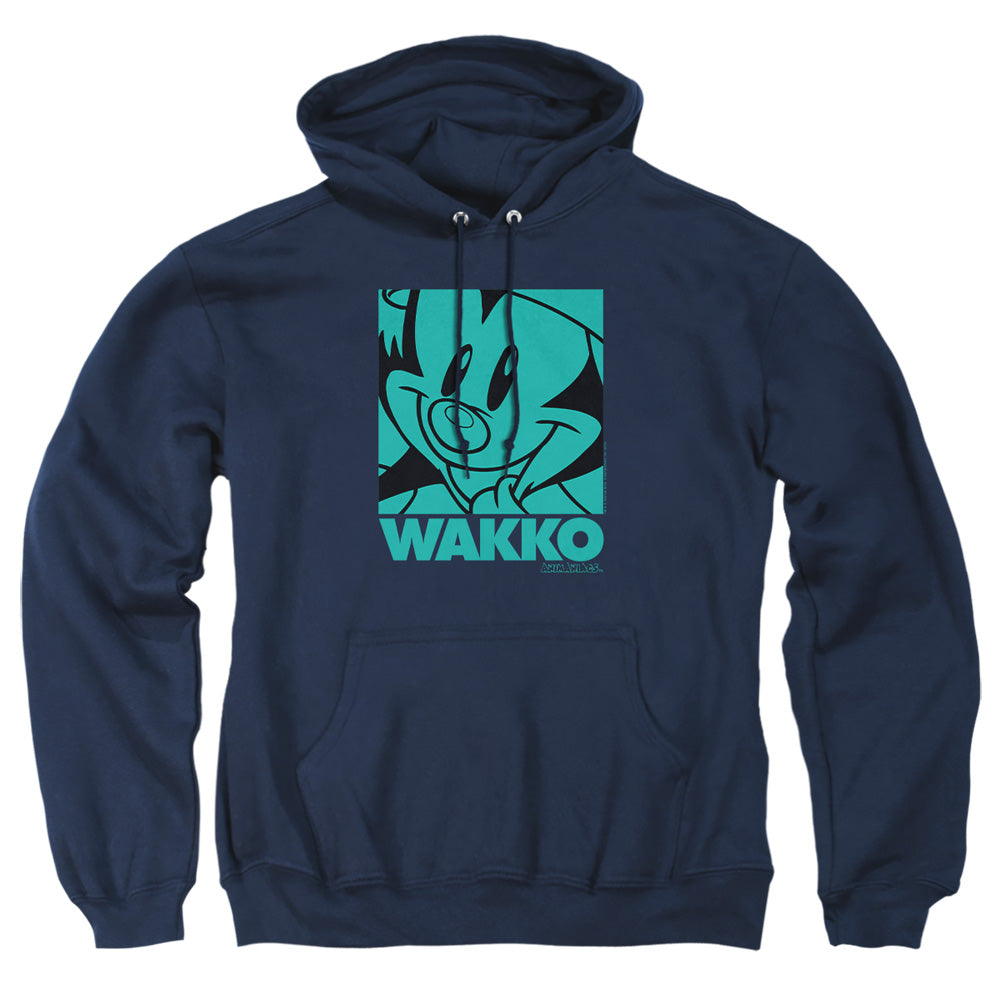 AN OFFCIALLY LICENSED ANIMANIACS POP WAKKO ADULT UNISEX PULLOVER HOODIE NAVY