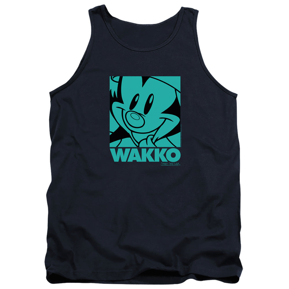 AN OFFCIALLY LICENSED ANIMANIACS POP WAKKO ADULT UNISEX TANK TOP NAVY