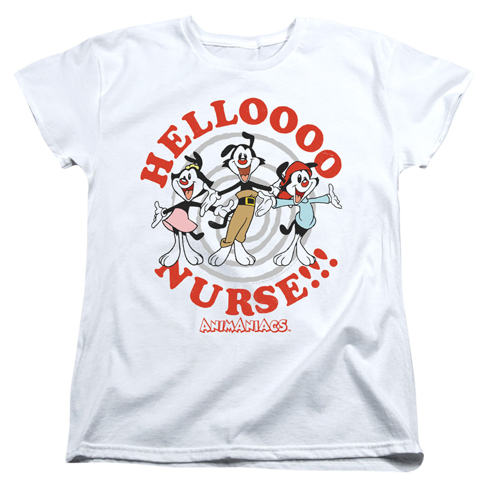 AN OFFCIALLY LICENSED ANIMANIACS HELLO NURSE WOMEN'S REGULAR FIT T-SHIRT WHITE
