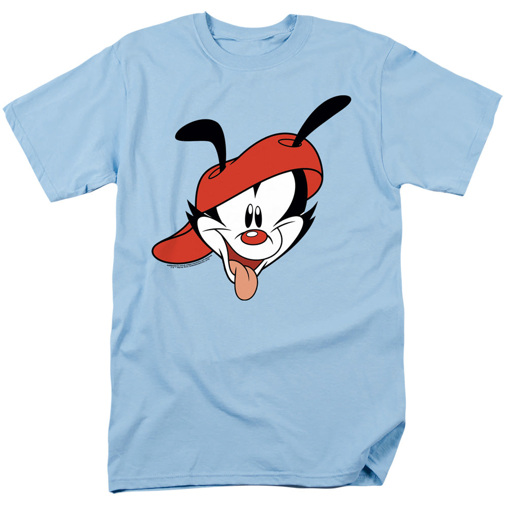 AN OFFCIALLY LICENSED ANIMANIACS WAKKO HEAD MEN'S REGULAR FIT T-SHIRT LIGHT BLUE