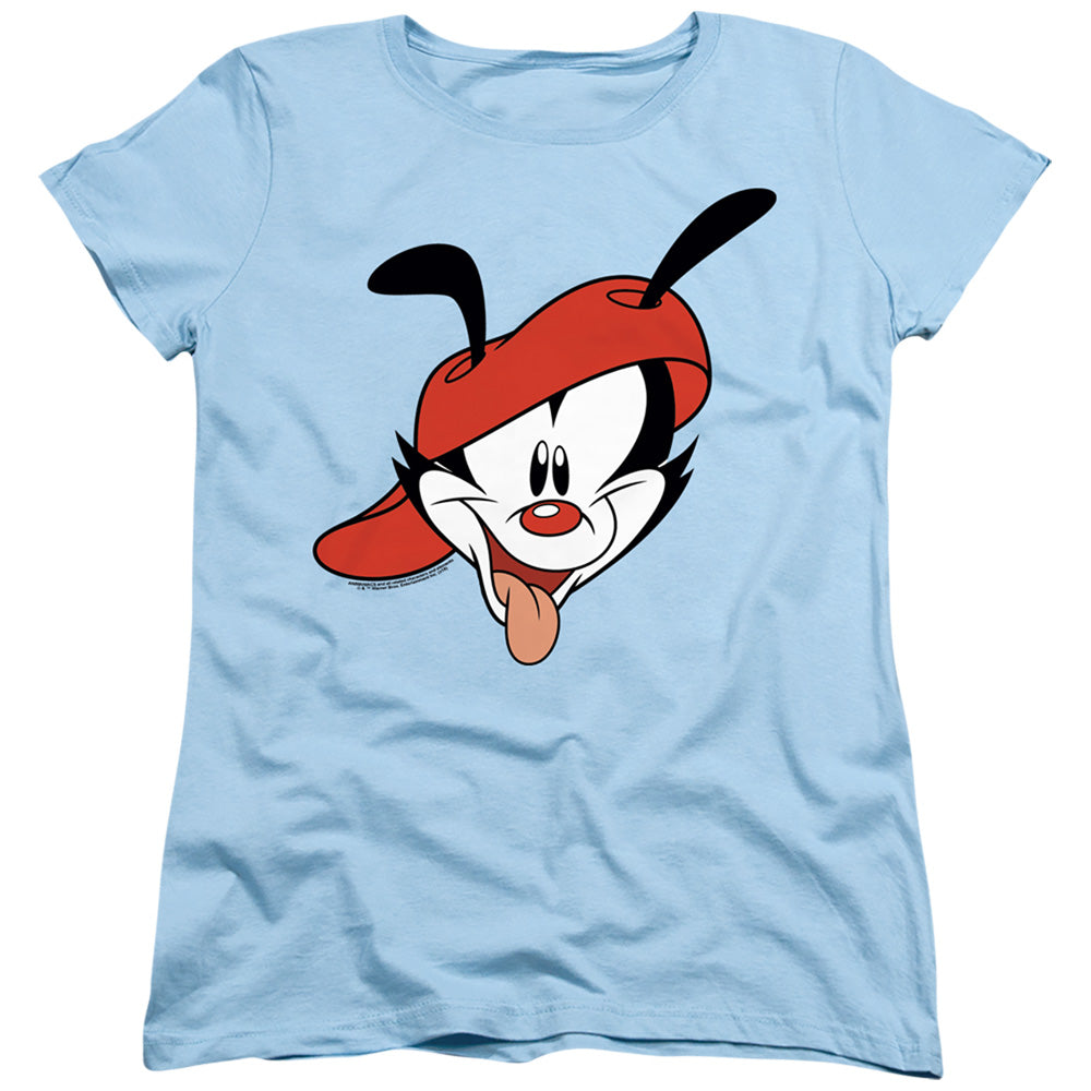 AN OFFCIALLY LICENSED ANIMANIACS WAKKO HEAD WOMEN'S REGULAR FIT T-SHIRT LIGHT BLUE