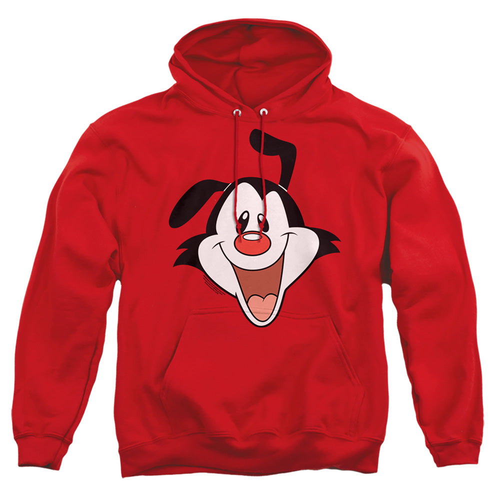 AN OFFCIALLY LICENSED ANIMANIACS YAKKO HEAD ADULT UNISEX PULLOVER HOODIE RED