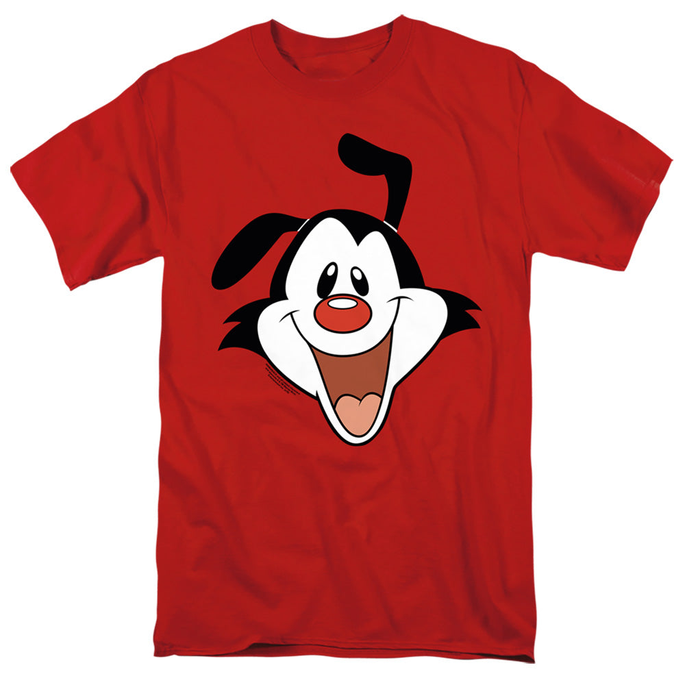 AN OFFCIALLY LICENSED ANIMANIACS YAKKO HEAD MEN'S REGULAR FIT T-SHIRT RED