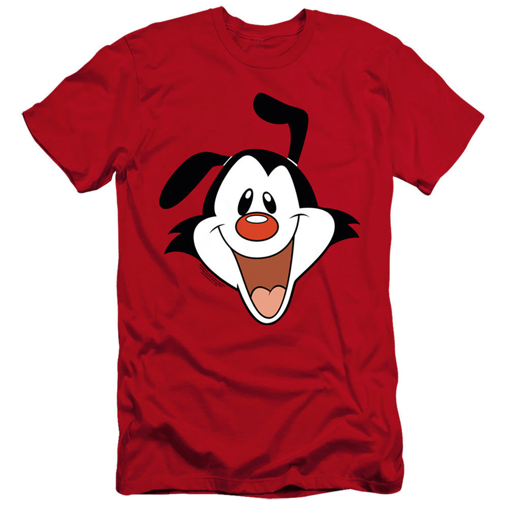 AN OFFCIALLY LICENSED ANIMANIACS YAKKO HEAD MEN'S PREMIUM SLIM FIT T-SHIRT RED