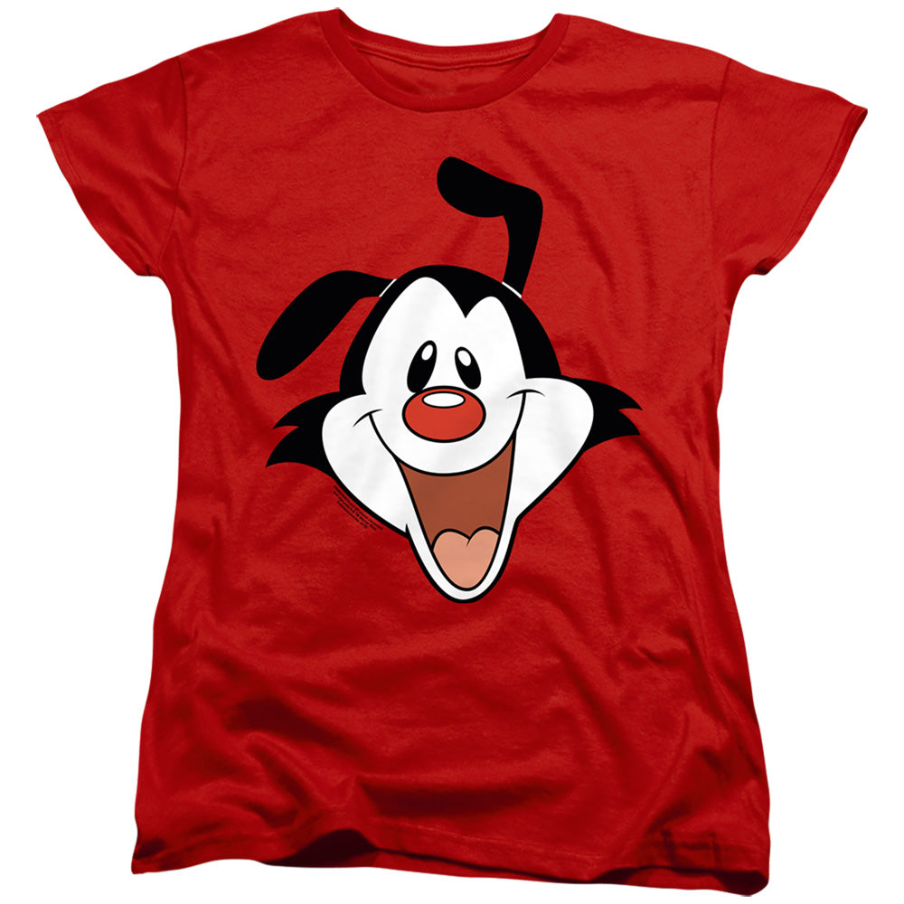 AN OFFCIALLY LICENSED ANIMANIACS YAKKO HEAD WOMEN'S REGULAR FIT T-SHIRT RED
