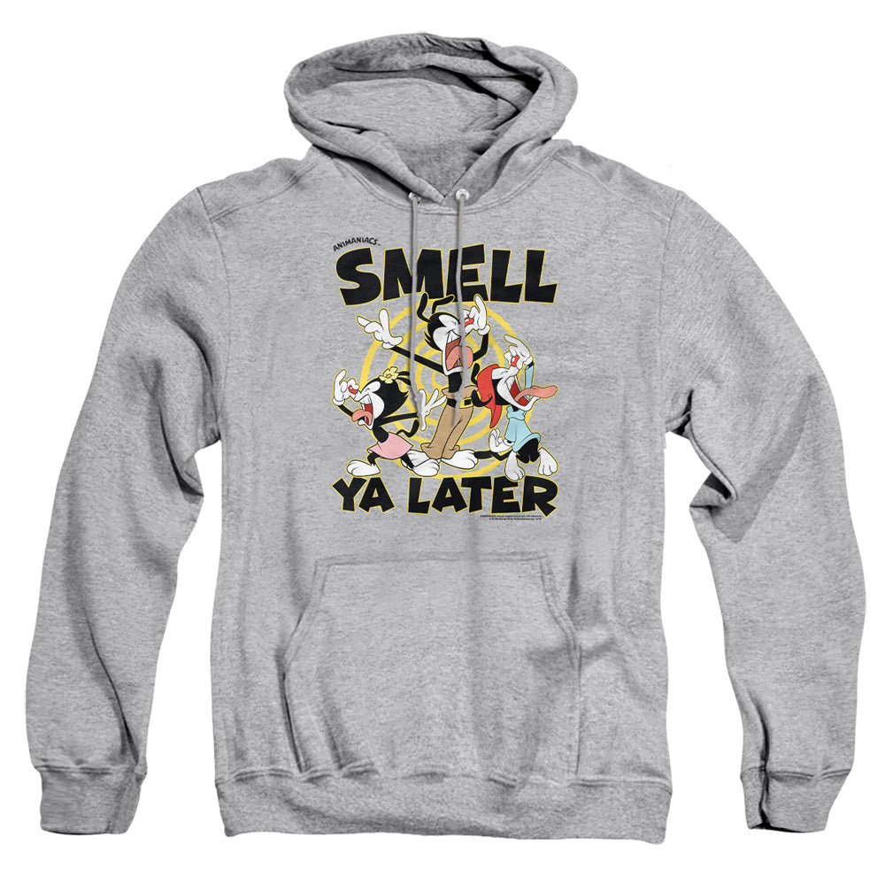 AN OFFCIALLY LICENSED ANIMANIACS SMELL YA LATER ADULT UNISEX PULLOVER HOODIE ATHLETIC HEATHER