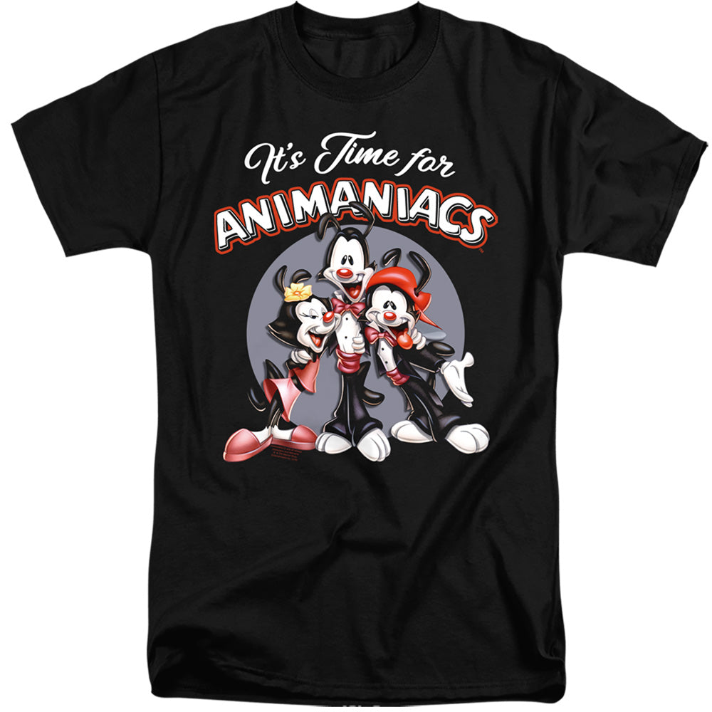 AN OFFCIALLY LICENSED ANIMANIACS ITS TIME FOR MEN'S TALL FIT T-SHIRT BLACK