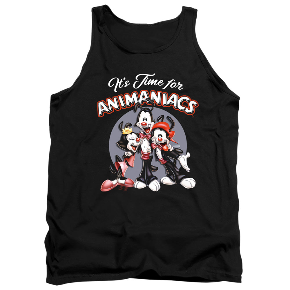 AN OFFCIALLY LICENSED ANIMANIACS ITS TIME FOR ADULT UNISEX TANK TOP BLACK