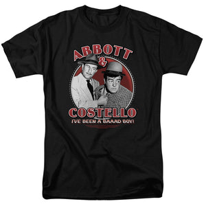 AN OFFCIALLY LICENSED ABBOTT & COSTELLO BAD BOY MEN'S REGULAR FIT T-SHIRT BLACK