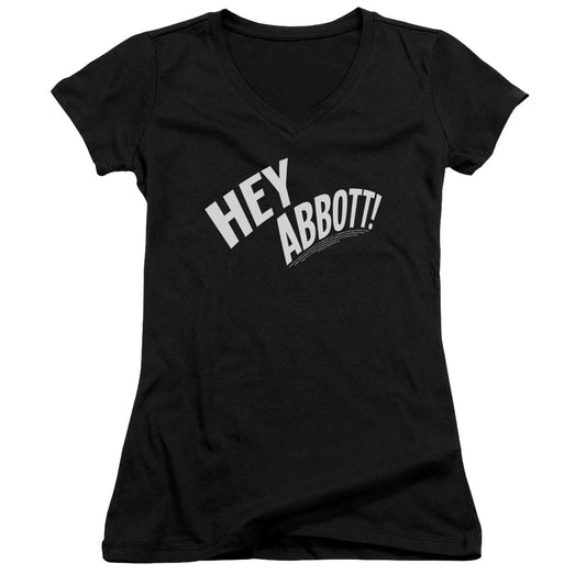 Abbott & Costello Hey Abbott Licensed Women's T-Shirt Juniors V-Neck SM