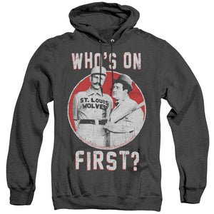 AN OFFCIALLY LICENSED ABBOTT & COSTELLO FIRST ADULT UNISEX HEATHER PULLOVER HOODIE BLACK