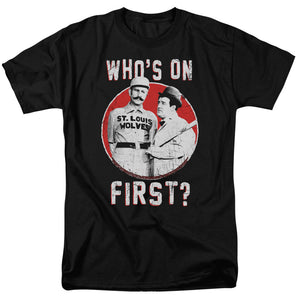 AN OFFCIALLY LICENSED ABBOTT & COSTELLO FIRST MEN'S REGULAR FIT T-SHIRT BLACK