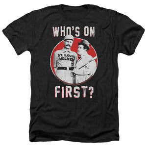 AN OFFCIALLY LICENSED ABBOTT & COSTELLO FIRST MEN'S HEATHER T-SHIRT CHARCOAL