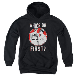 AN OFFCIALLY LICENSED ABBOTT & COSTELLO FIRST YOUTH HOODIE BLACK
