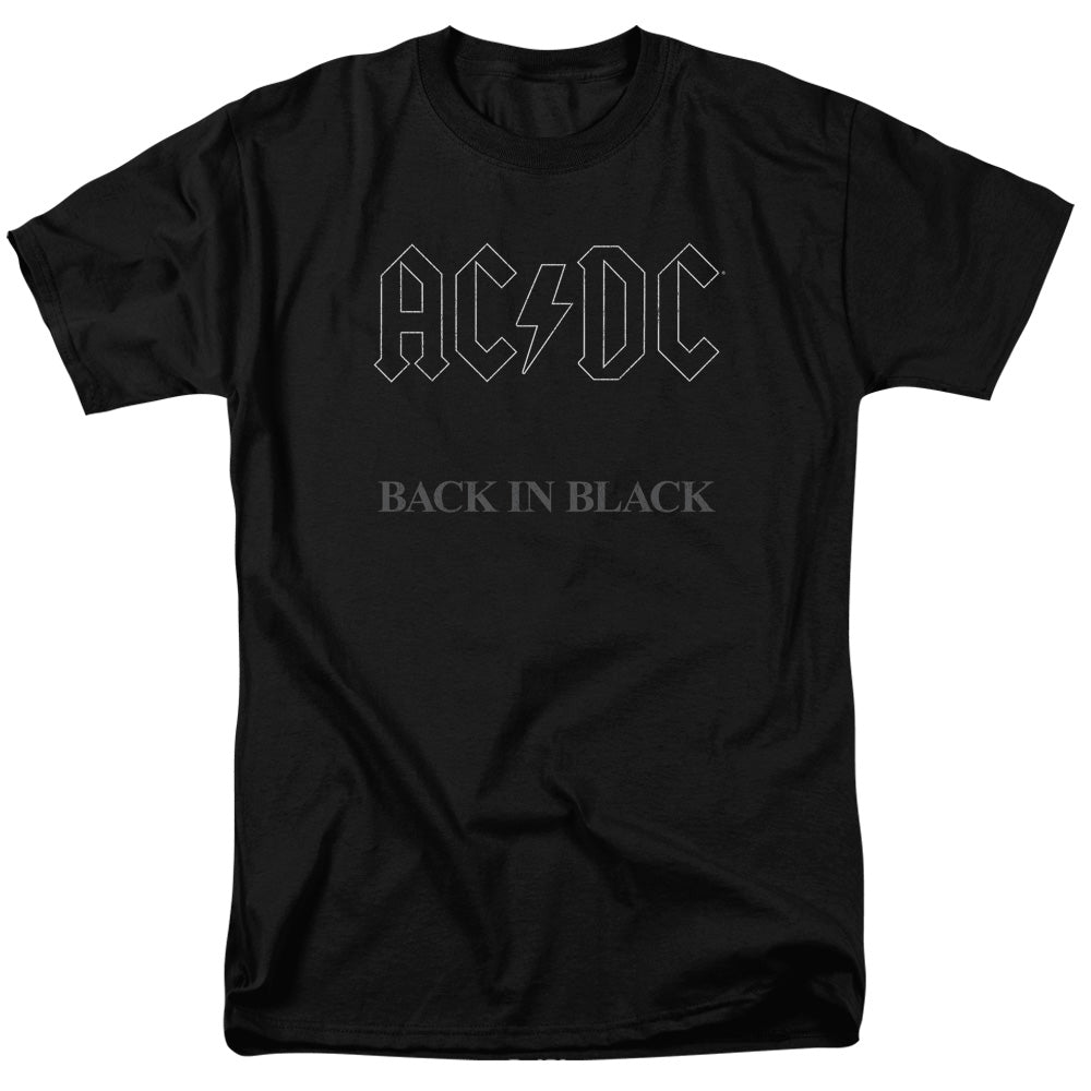 AN OFFCIALLY LICENSED ACDC BACK IN BLACK MEN'S REGULAR FIT T-SHIRT BLACK