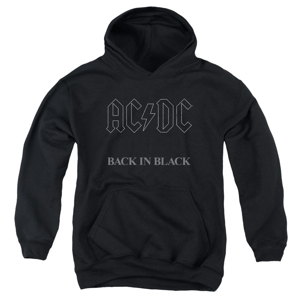 AN OFFCIALLY LICENSED ACDC BACK IN BLACK YOUTH HOODIE BLACK