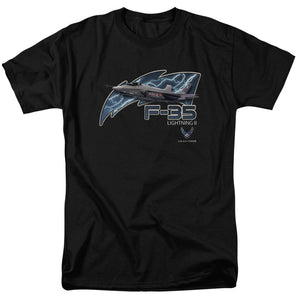 AN OFFCIALLY LICENSED AIR FORCE F35 MEN'S REGULAR FIT T-SHIRT BLACK