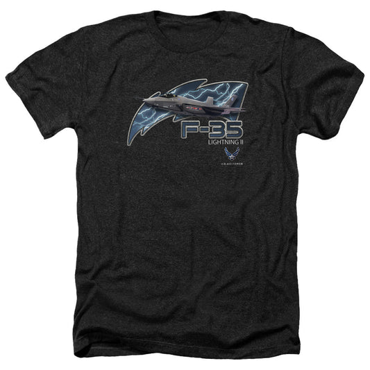 Air Force F35 Licensed Adult Unisex T-Shirt Heather Tee LG