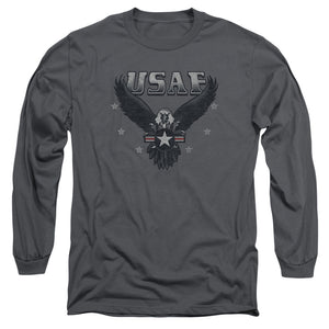 AN OFFCIALLY LICENSED AIR FORCE INCOMING MEN'S LONG SLEEVE T-SHIRT CHARCOAL