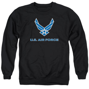 AN OFFCIALLY LICENSED AIR FORCE LOGO ADULT UNISEX CREWNECK SWEATSHIRT BLACK