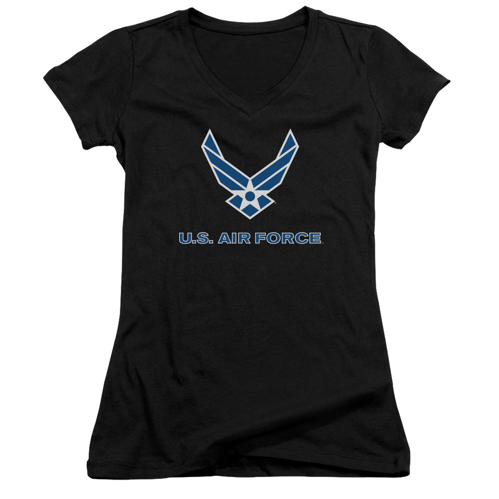 Air Force Logo Licensed Women's T-Shirt Juniors V-Neck SM