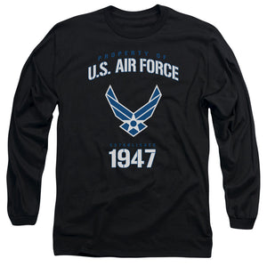 AN OFFCIALLY LICENSED AIR FORCE PROPERTY OF MEN'S LONG SLEEVE T-SHIRT BLACK