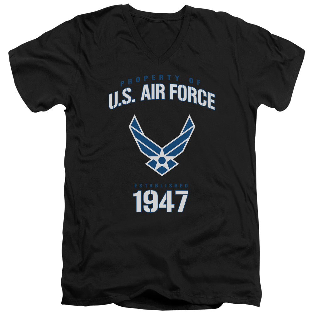 Air Force Property Of Licensed Adult Unisex T-Shirt V-Neck Tee SM-2X
