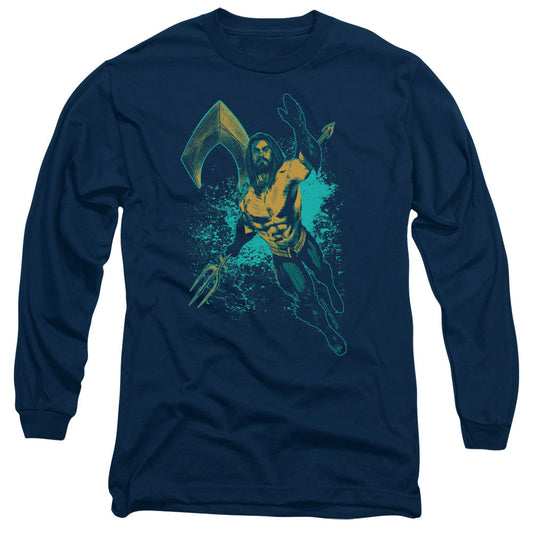 Aquaman Movie Make A Splash Licensed Adult Unisex Long Sleeve T-Shirt SM-3X