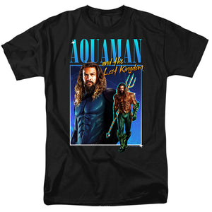 AN OFFCIALLY LICENSED AQUAMAN AND THE LOST KINGDOM 90'S STYLE AQUAMAN MEN'S REGULAR FIT T-SHIRT BLACK