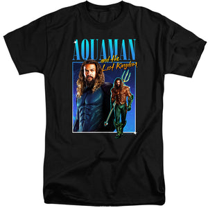 AN OFFCIALLY LICENSED AQUAMAN AND THE LOST KINGDOM 90'S STYLE AQUAMAN MEN'S TALL FIT T-SHIRT BLACK