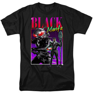 AN OFFCIALLY LICENSED AQUAMAN AND THE LOST KINGDOM 90'S STYLE BLACK MANTA MEN'S REGULAR FIT T-SHIRT BLACK