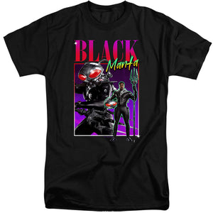 AN OFFCIALLY LICENSED AQUAMAN AND THE LOST KINGDOM 90'S STYLE BLACK MANTA MEN'S TALL FIT T-SHIRT BLACK