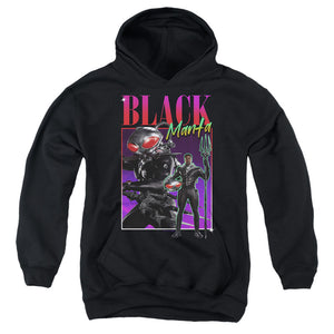 AN OFFCIALLY LICENSED AQUAMAN AND THE LOST KINGDOM 90'S STYLE BLACK MANTA YOUTH HOODIE BLACK