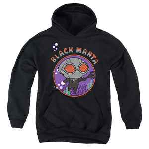 AN OFFCIALLY LICENSED AQUAMAN AND THE LOST KINGDOM CHIBI BLACK MANTA YOUTH HOODIE BLACK