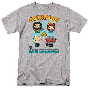 AN OFFCIALLY LICENSED AQUAMAN AND THE LOST KINGDOM CHARACTER LINEUP MEN'S REGULAR FIT T-SHIRT ATHLETIC HEATHER