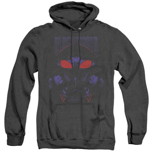 AN OFFCIALLY LICENSED AQUAMAN MOVIE BLACK MANTA ADULT UNISEX HEATHER PULLOVER HOODIE BLACK