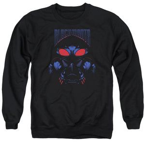 AN OFFCIALLY LICENSED AQUAMAN MOVIE BLACK MANTA ADULT UNISEX CREWNECK SWEATSHIRT BLACK