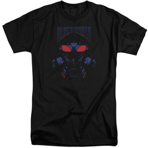 AN OFFCIALLY LICENSED AQUAMAN MOVIE BLACK MANTA MEN'S TALL FIT T-SHIRT BLACK